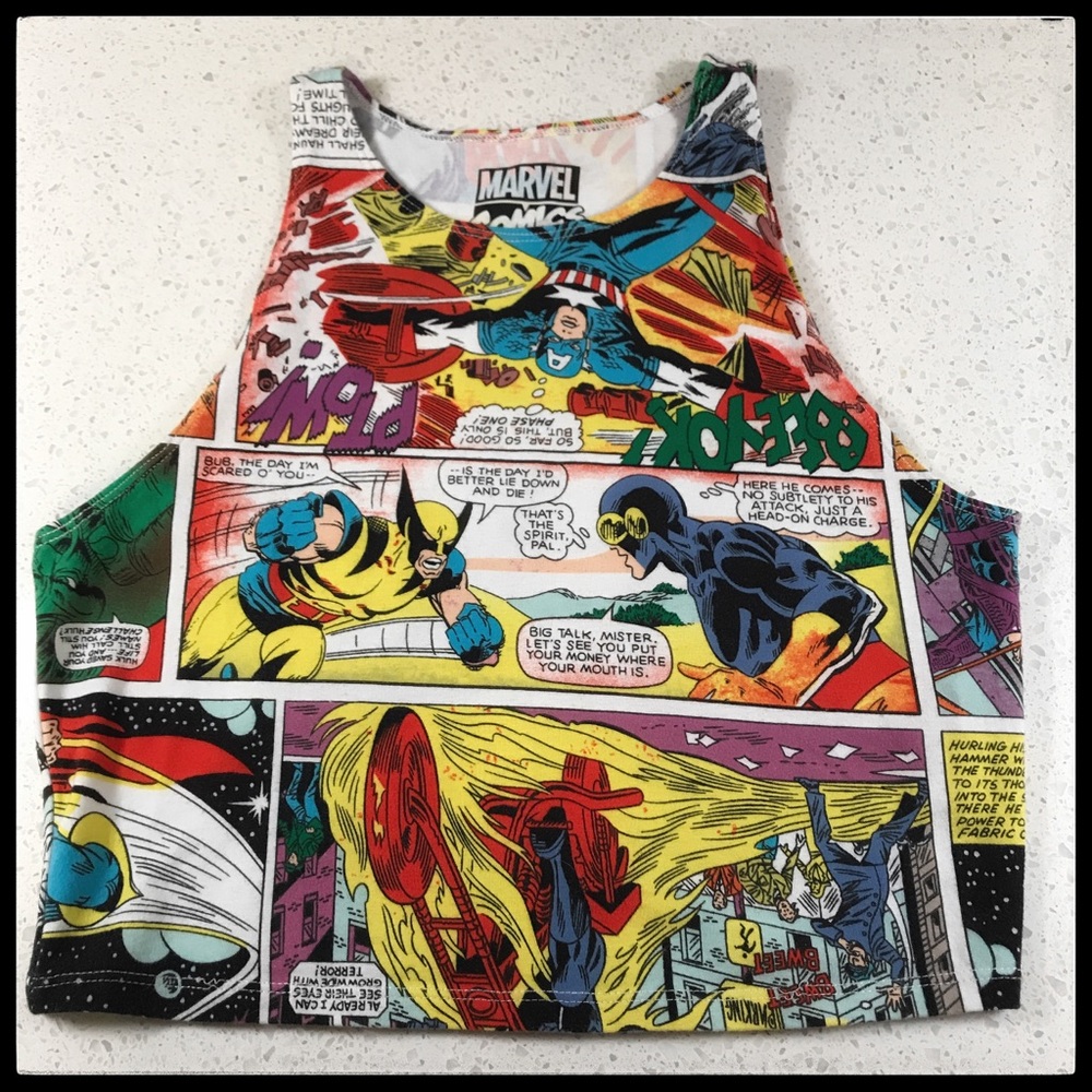 Marvel Super Hero Comic Crop Top